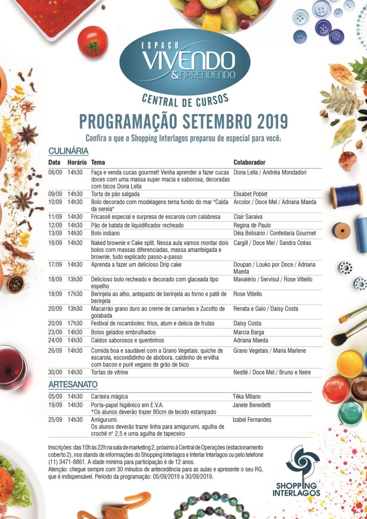 Programação Vivendo & Aprendendo Setembro 2019