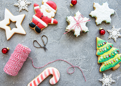 Biscoitos decorados de natal